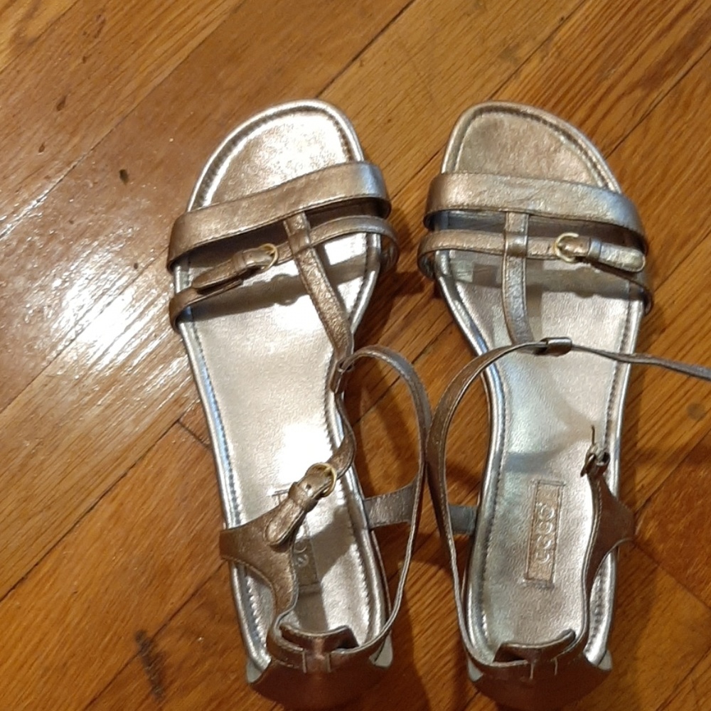 Silver leather sandals